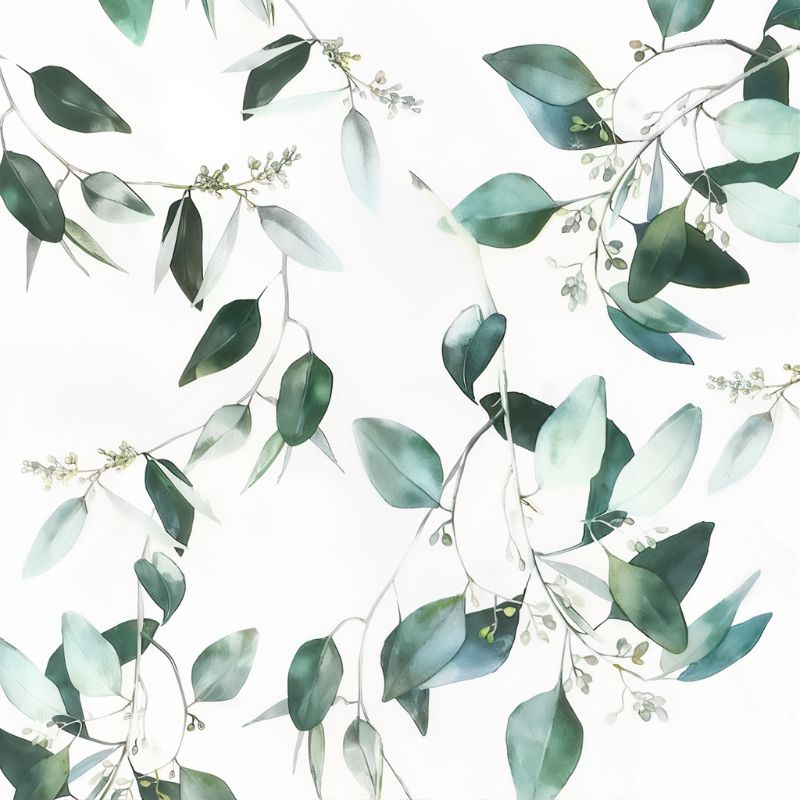 Papier peint feuillage vert — autocollant