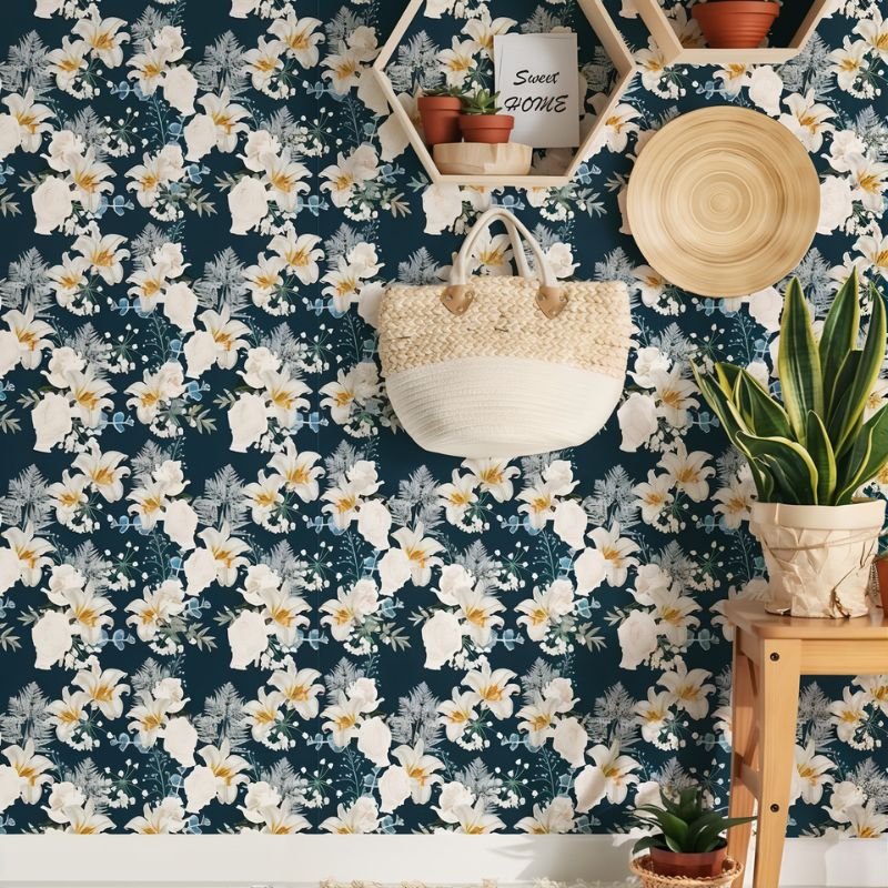 Papier peint fleur de lys — intissé mat premium