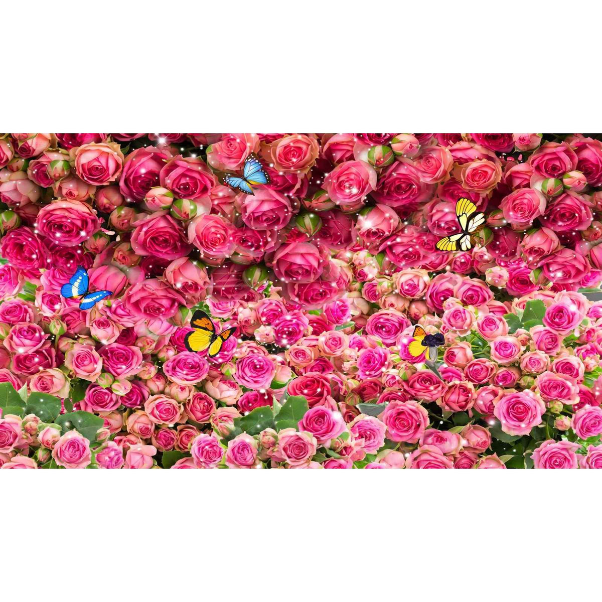 Papier peint fleur rose - motif
