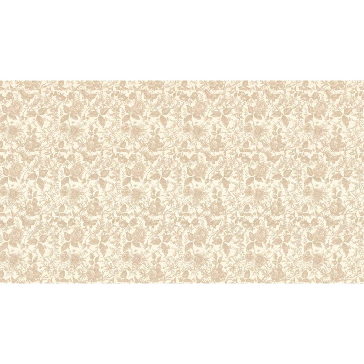 Papier peint fleuri beige - motif
