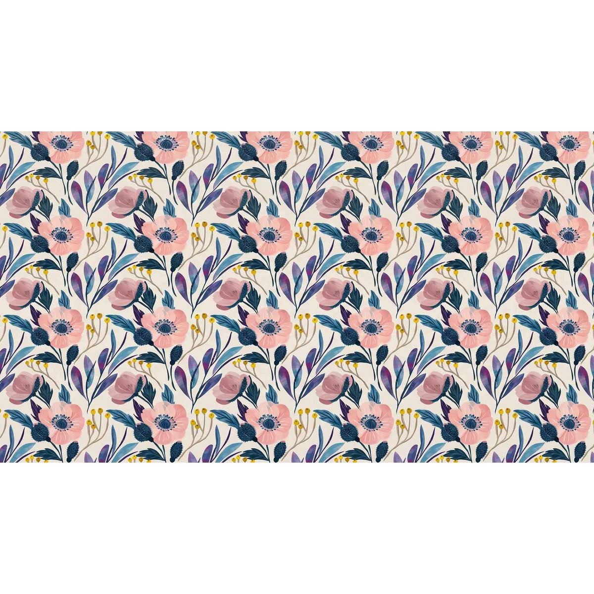 Papier peint fleuri chambre fille - motif