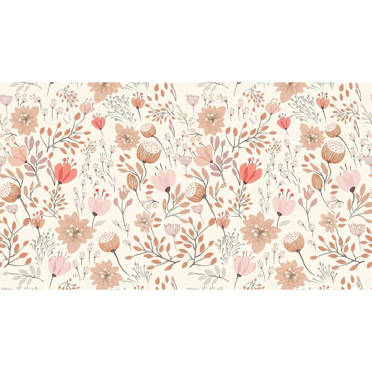 Papier peint fleuri enfant - motif