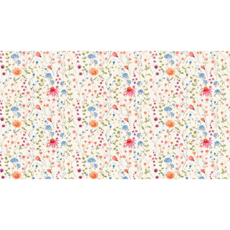 Papier peint fleuri pastel — autocollant