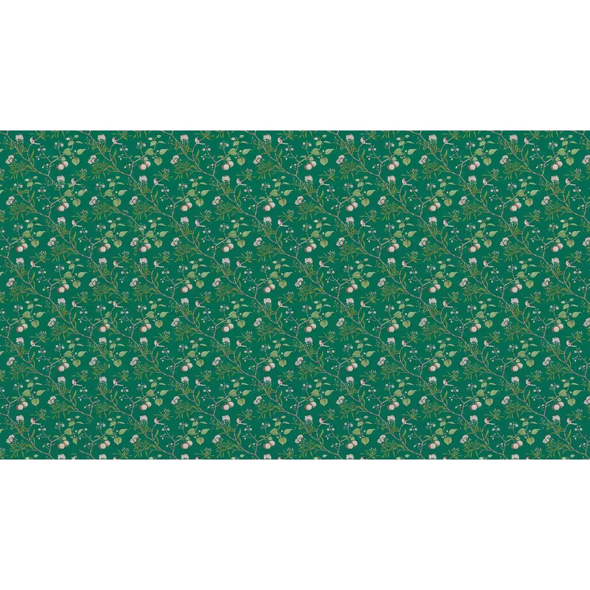 Papier peint fleuri vert - motif