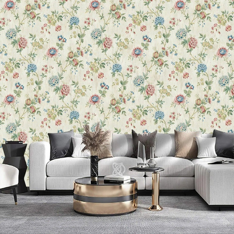 Papier peint fleurs des champs — intissé mat premium
