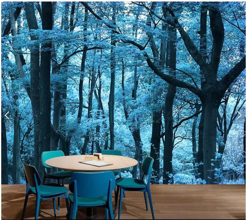 Papier Peint Foret Bleu — autocollant
