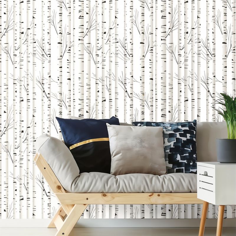 Papier Peint Foret De Bouleau — intissé mat premium