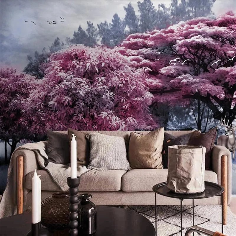 Papier Peint Foret Rose - motif
