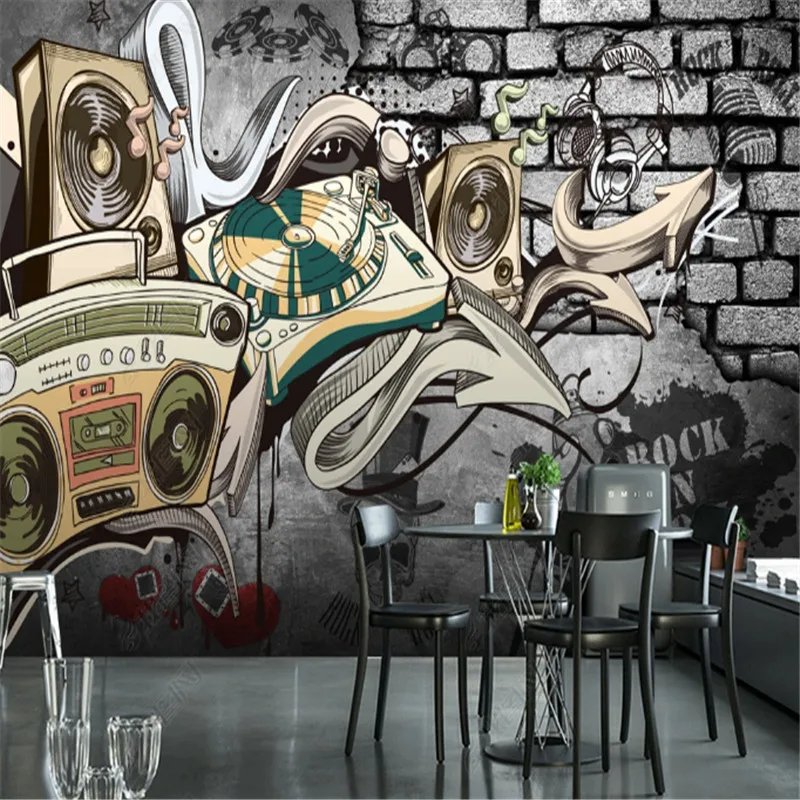Papier Peint Graffiti Noir Et Blanc — autocollant