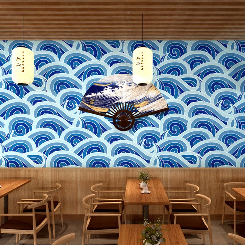 Papier Peint Japonais Bleu — intissé mat premium