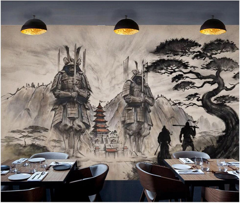 Papier Peint Japonais Noir Et Blanc — autocollant