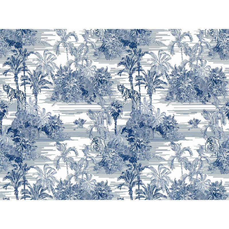 Papier peint jungle bleu — autocollant