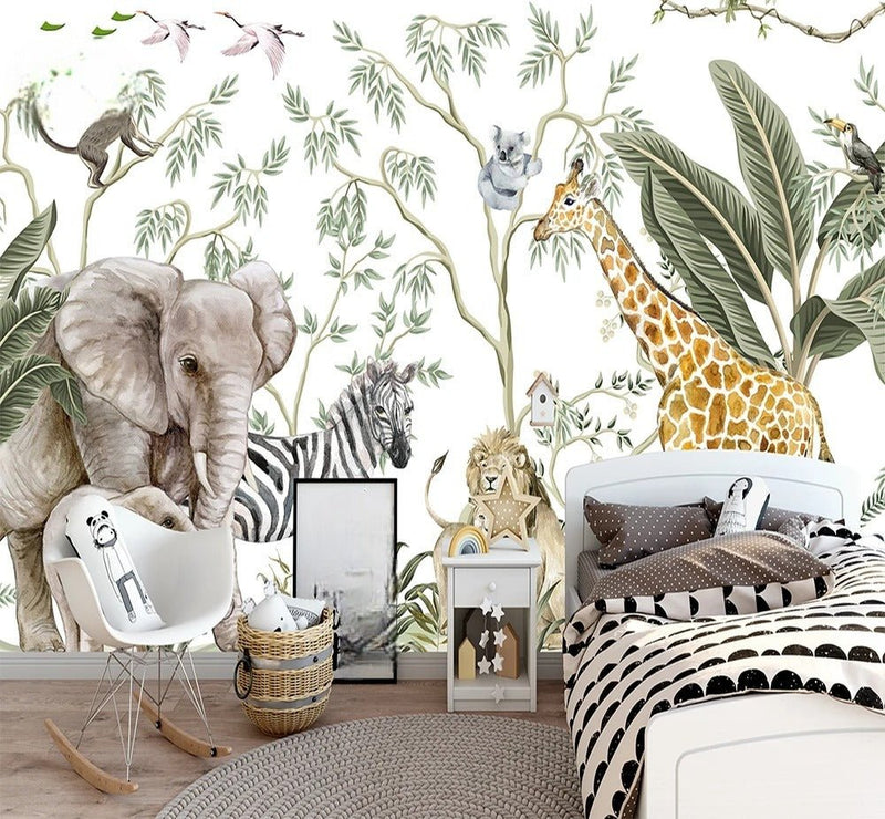 Papier peint jungle chambre — intissé mat premium