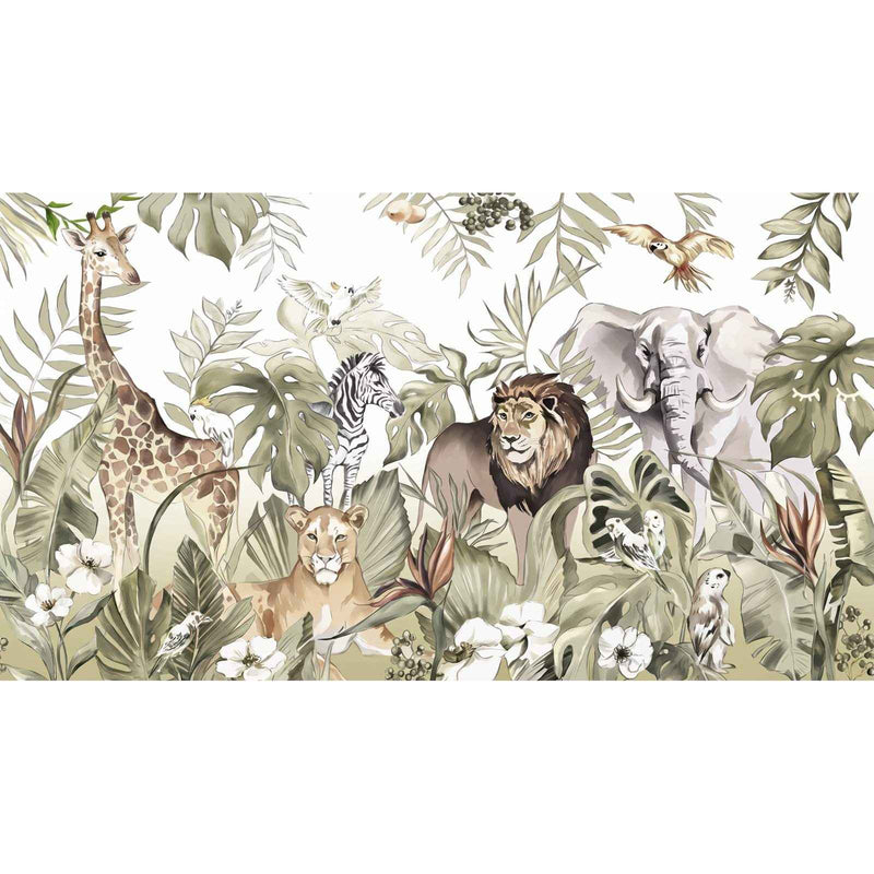 Papier peint jungle chambre — autocollant