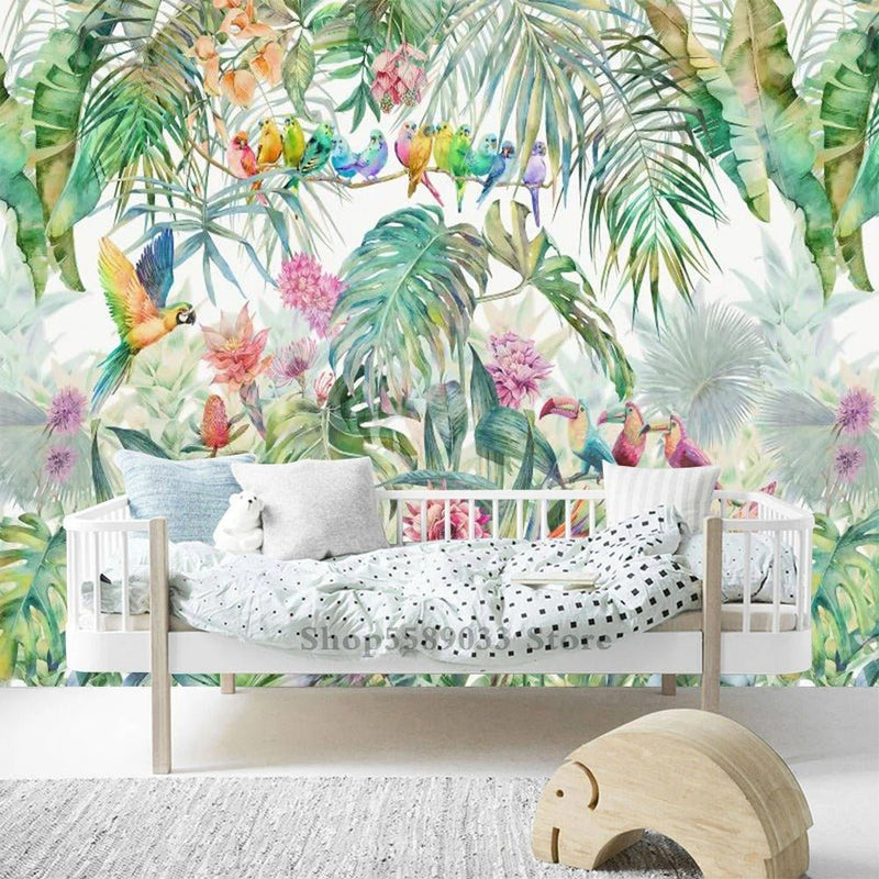 Papier peint jungle couloir — autocollant