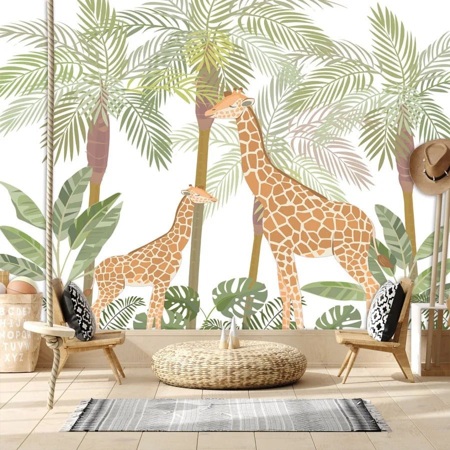 Papier peint jungle girafe - Papierpeint-panoramique.fr