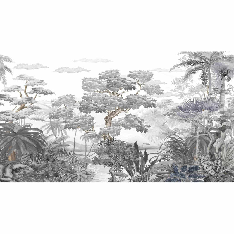 Papier peint jungle gris — autocollant