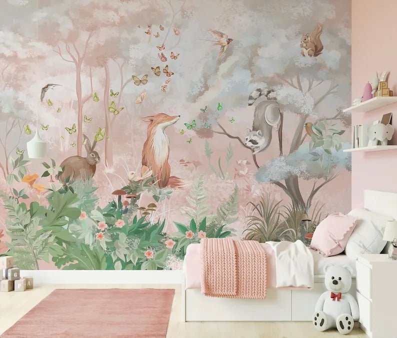 Papier peint jungle pastel — intissé mat premium