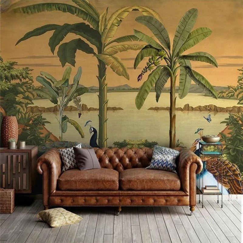 Papier peint jungle terracotta - motif