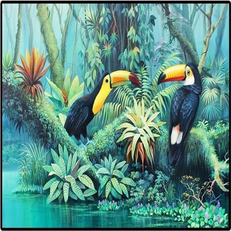 Papier peint jungle toucan — intissé mat premium