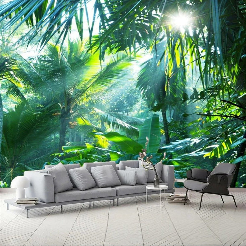 Papier peint jungle vert — autocollant