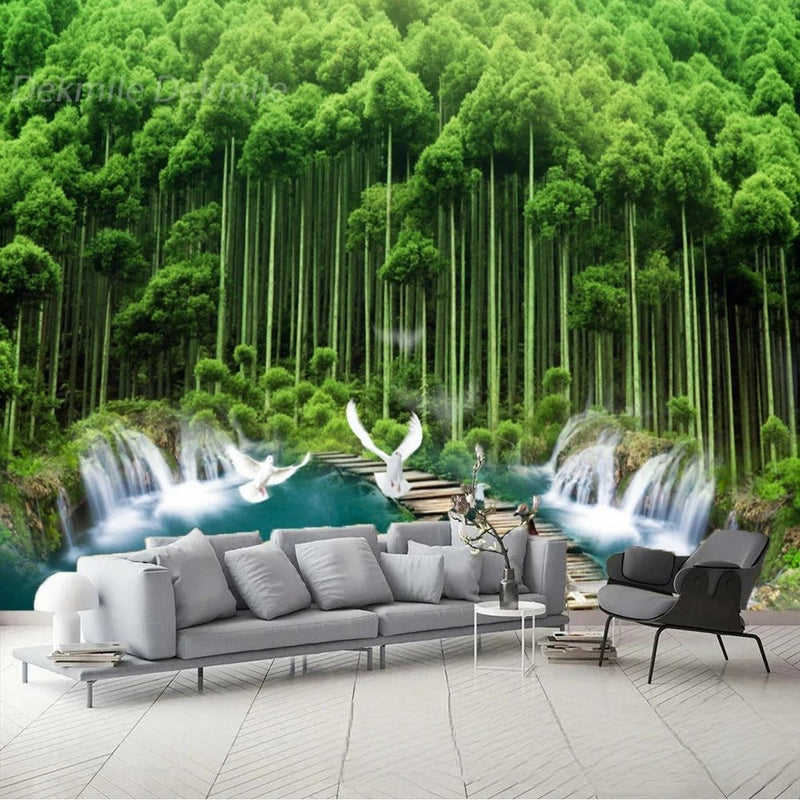 Papier peint jungle vert — intissé mat premium