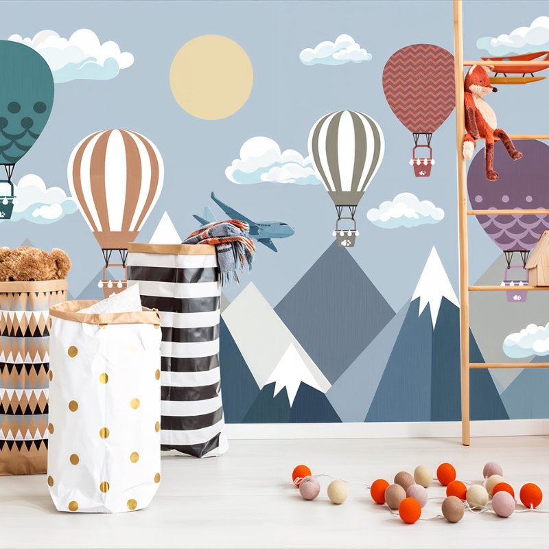 Papier peint montagne chambre bebe — autocollant