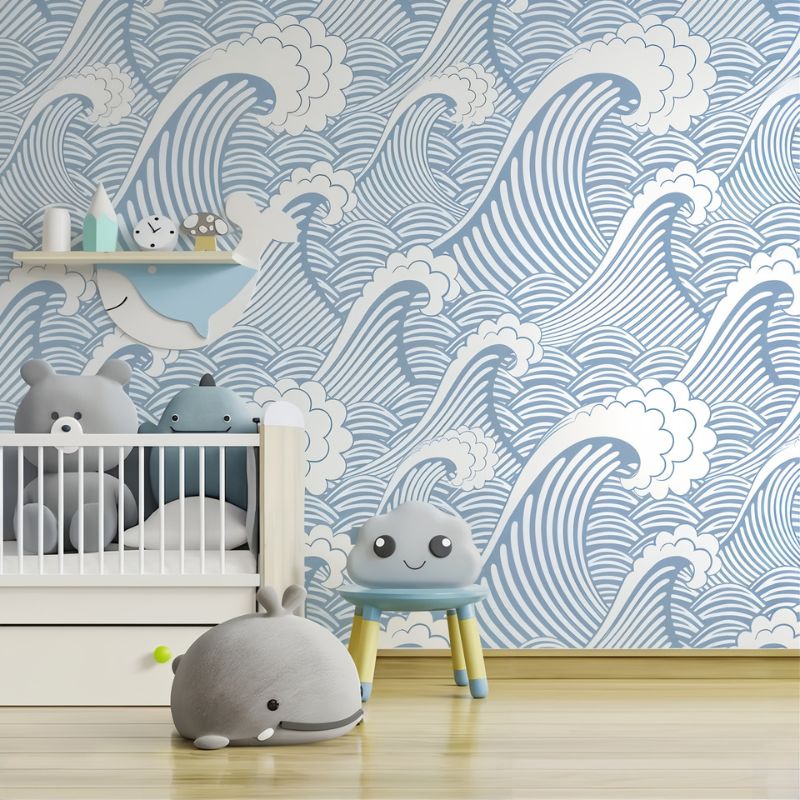 Papier peint motif de vagues — autocollant
