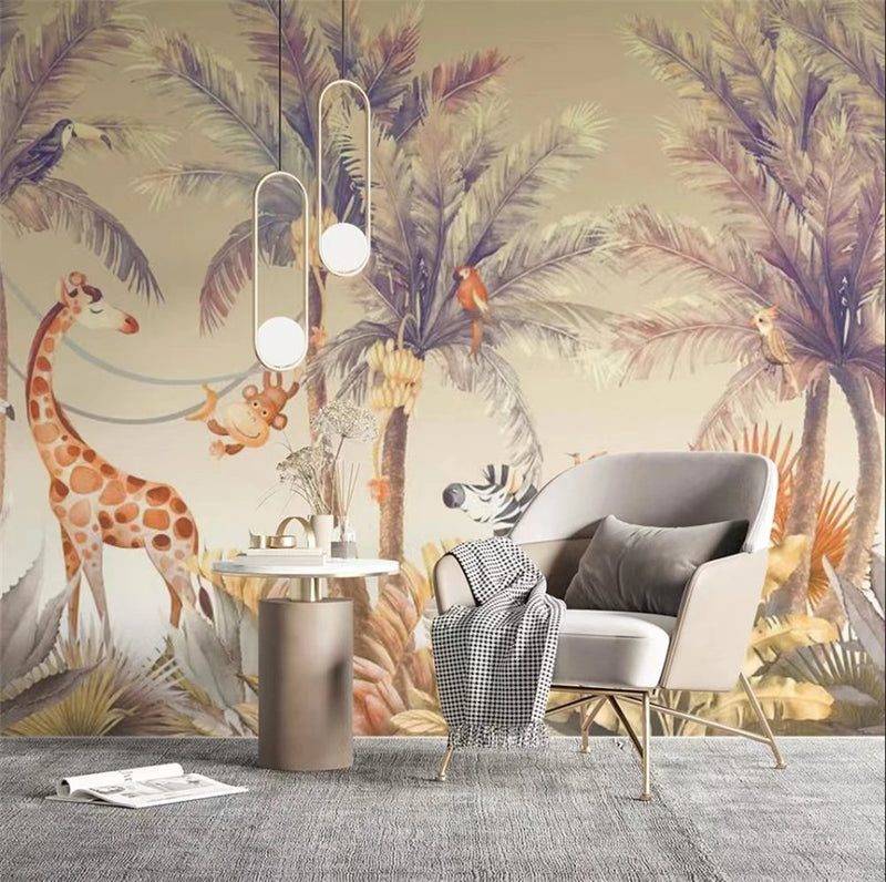 Papier peint motif jungle — autocollant