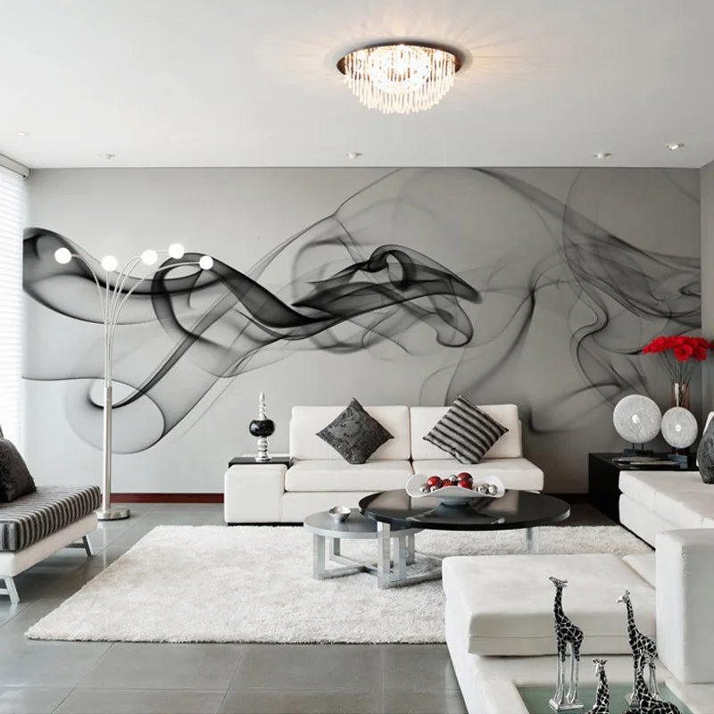 Papier Peint Noir Et Blanc Design — autocollant