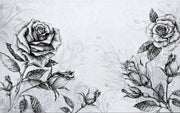 Papier Peint Noir Et Blanc Fleur - Papierpeint-panoramique.fr