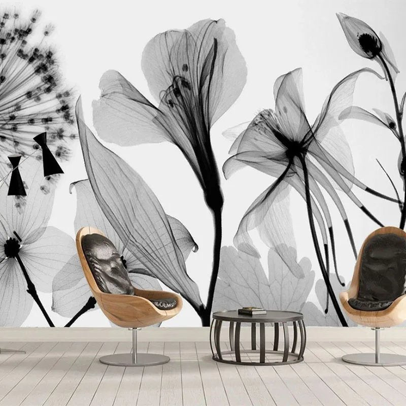 Papier Peint Noir Et Blanc Salon — intissé mat premium