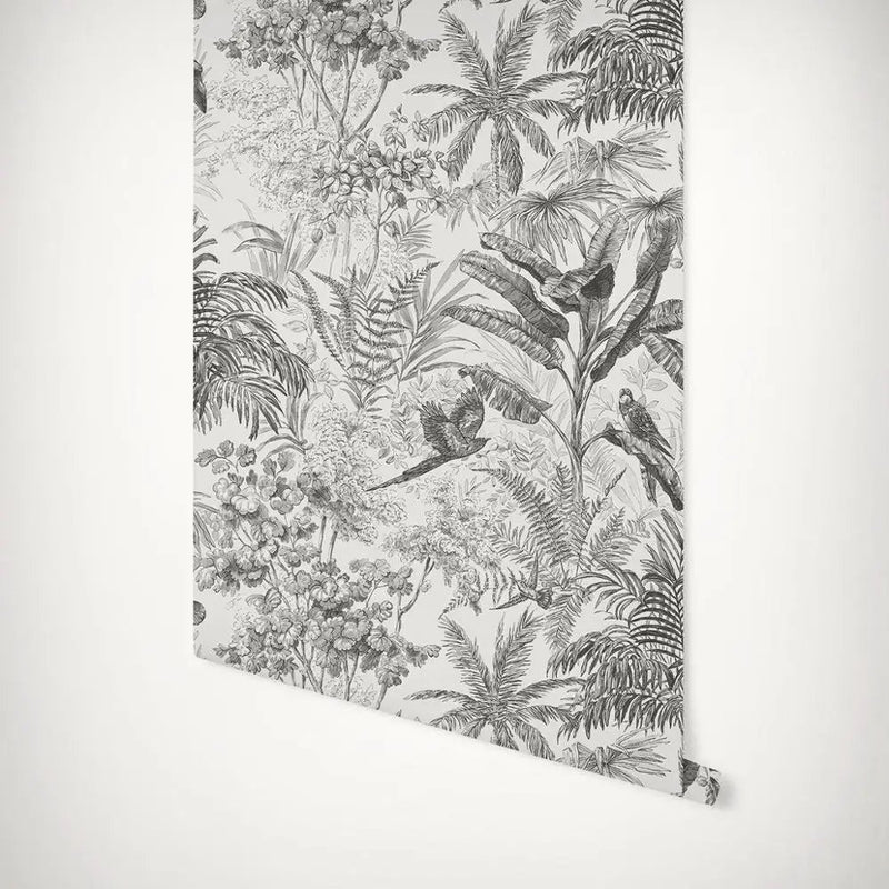 Papier Peint Oiseaux Noir Et Blanc — intissé mat premium