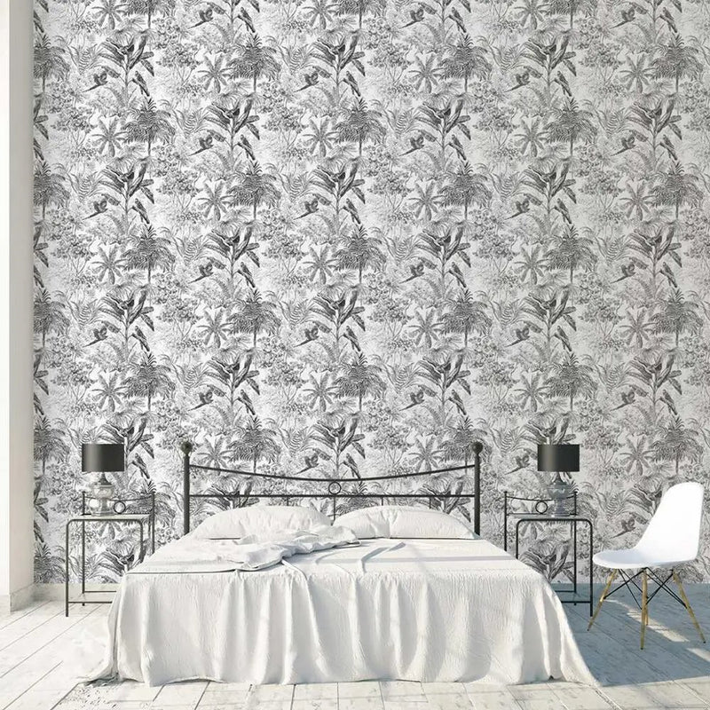 Papier Peint Oiseaux Noir Et Blanc — autocollant