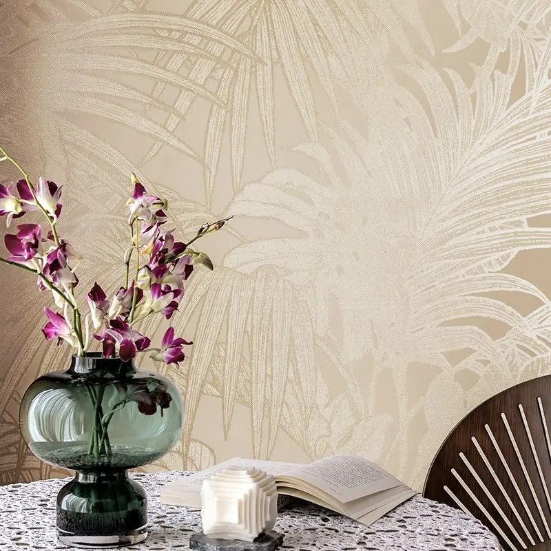 Papier peint palmier beige - motif