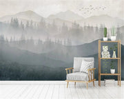 Papier Peint Panoramique Foret Brume - Papierpeint-panoramique.fr