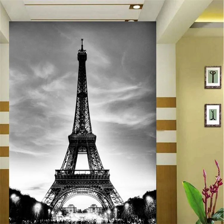Papier Peint Paris Noir Et Blanc — autocollant