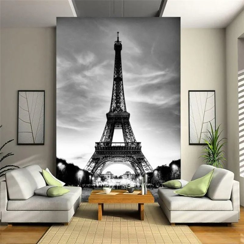 Papier Peint Paris Noir Et Blanc — intissé mat premium