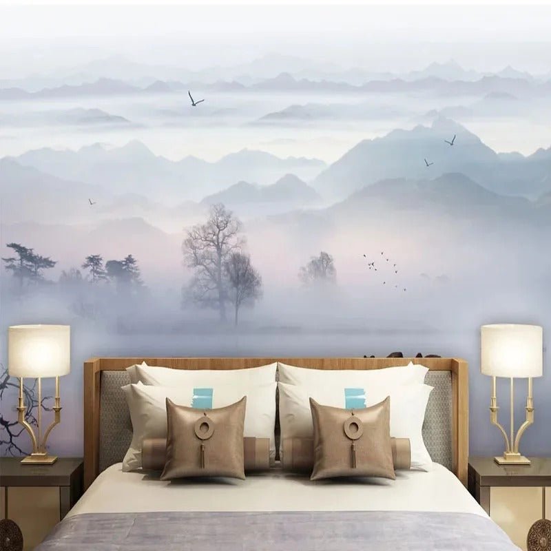 Papier peint paysage tete de lit — intissé mat premium