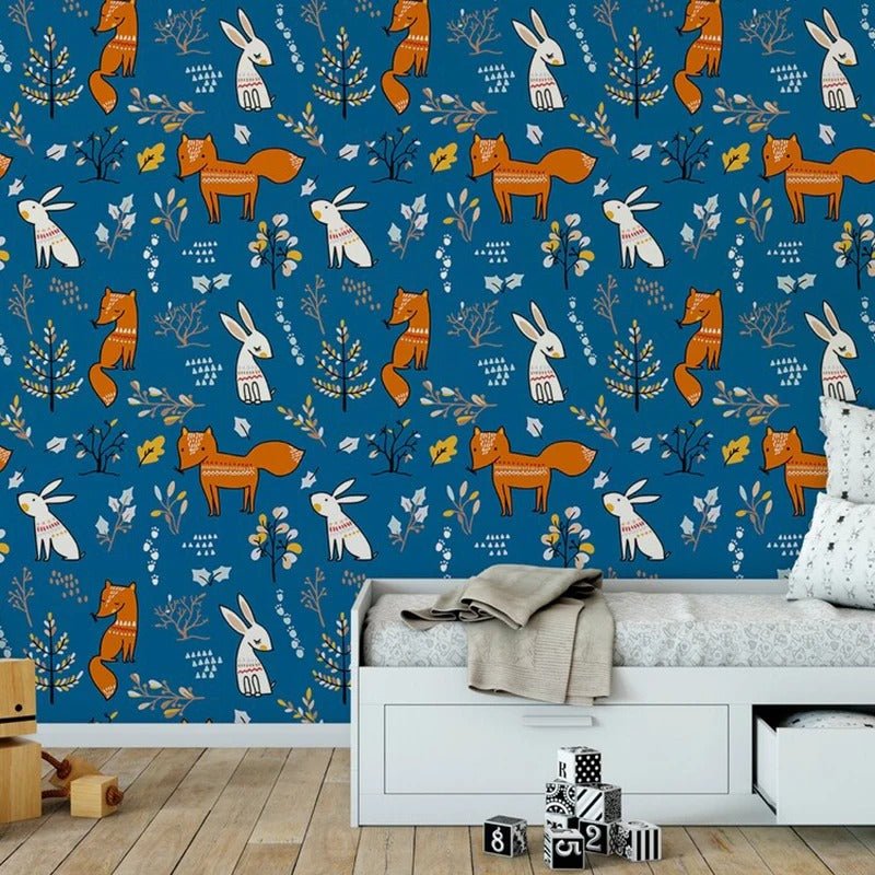 Papier peint renard bebe - motif