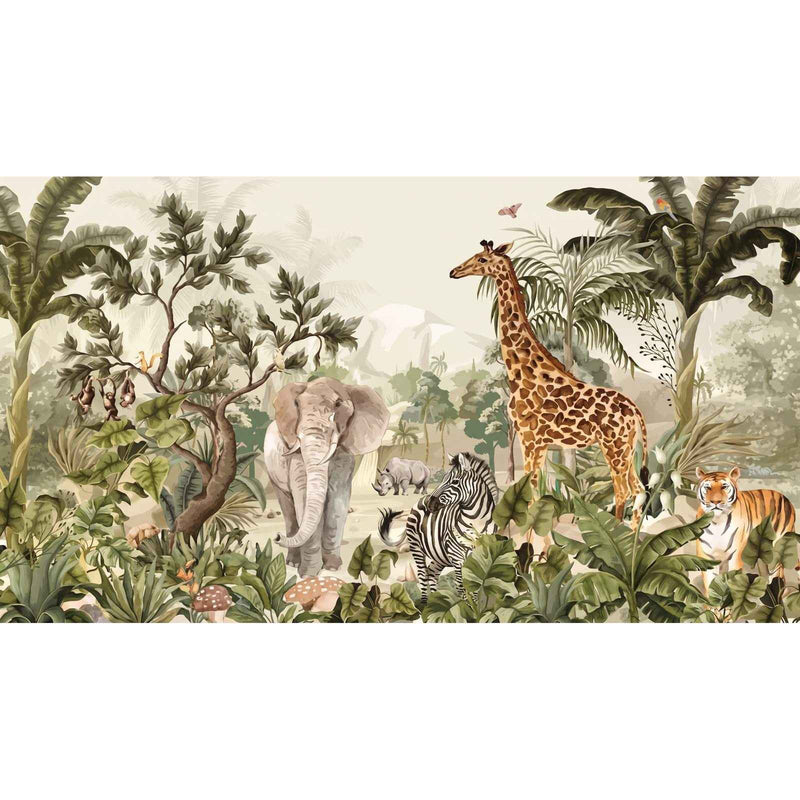 Papier peint safari bébé — autocollant