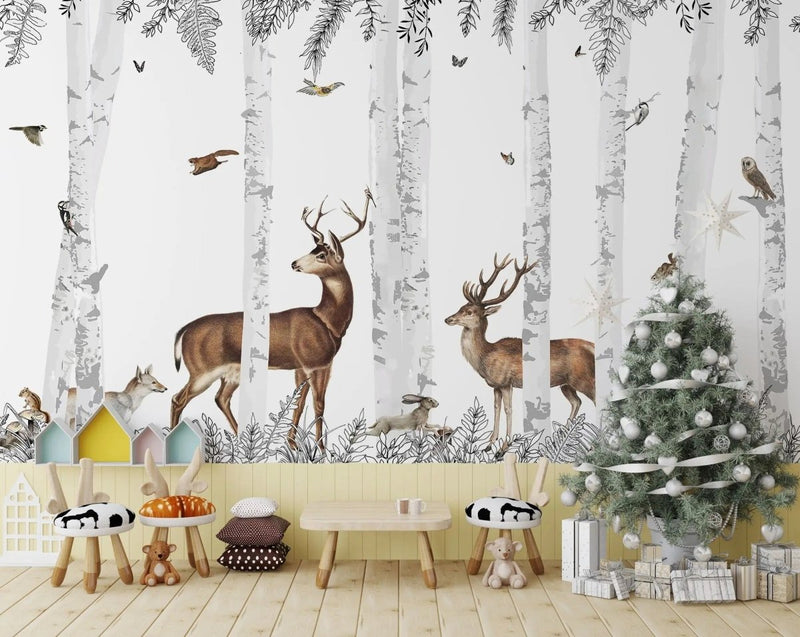 Papier peint savane bébé — autocollant