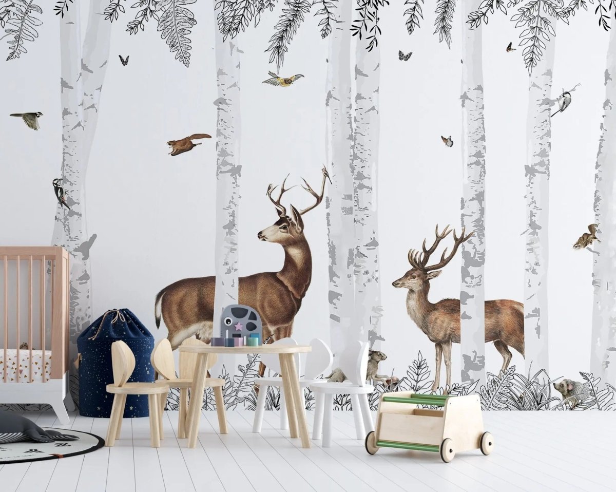 Papier peint savane chambre bebe - motif