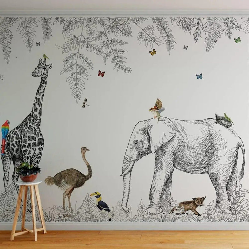 Papier peint savane enfant — autocollant