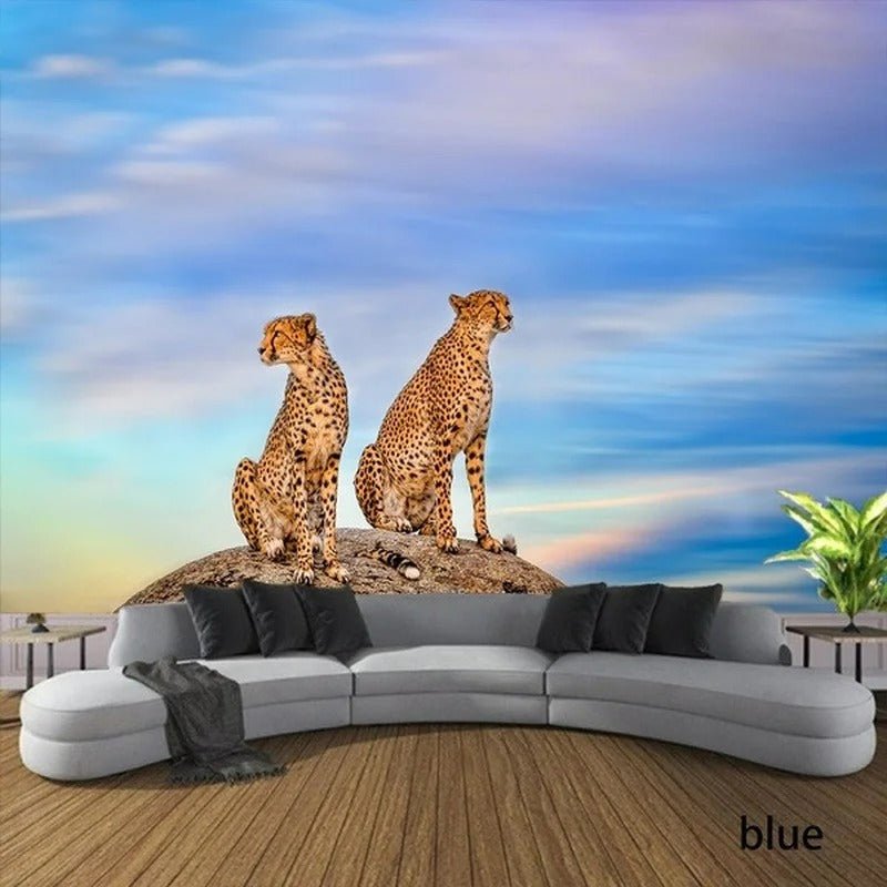Papier peint savane guépard — autocollant