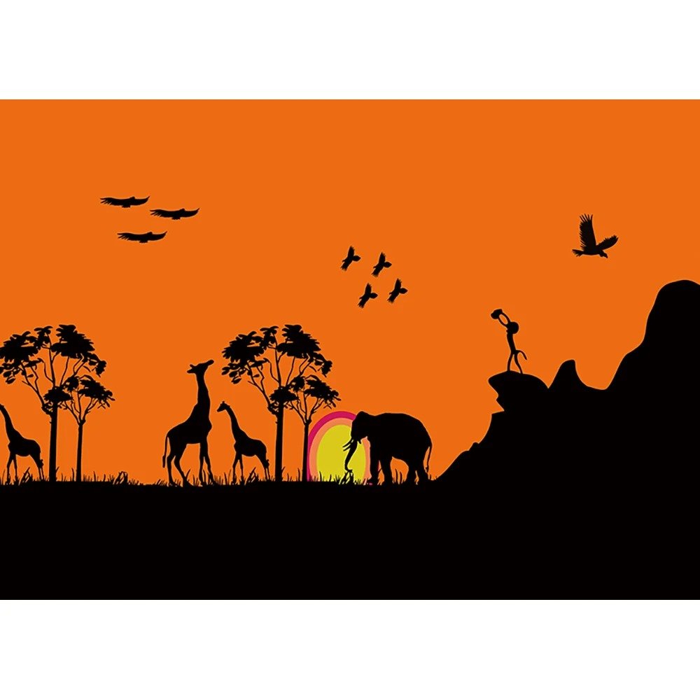 Papier peint savane nuit - motif