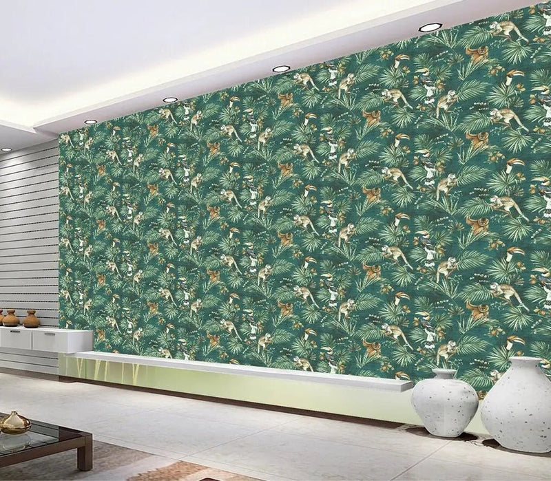Papier peint savane singe — intissé mat premium