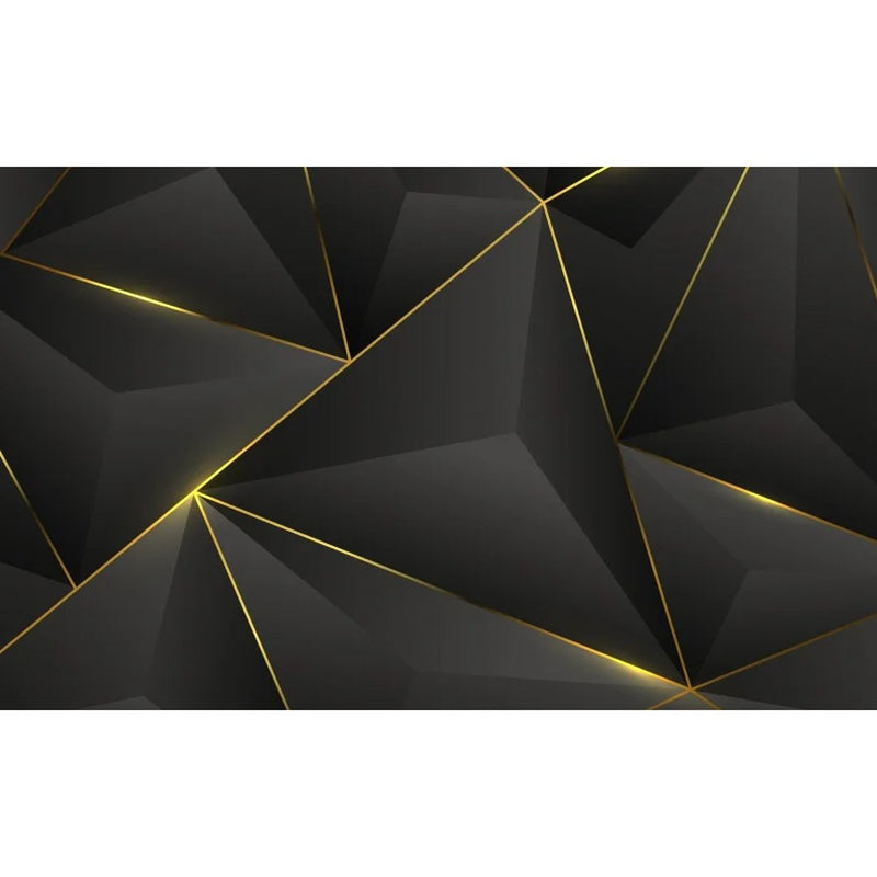 Papier peint tapisserie 3D noir et or effet relief — autocollant