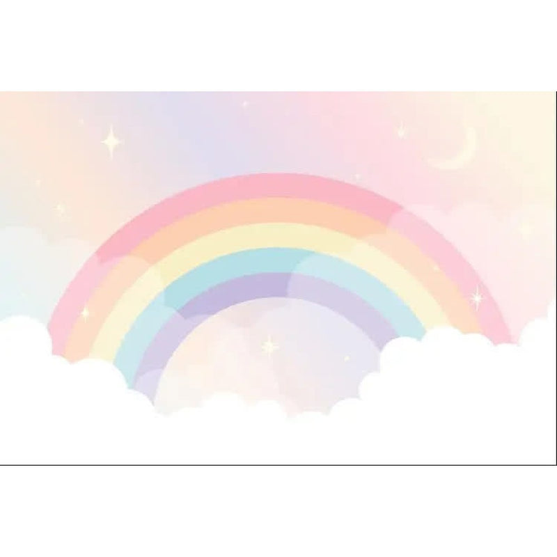 Papier peint tapisserie arc-en-ciel pastel délicat — autocollant