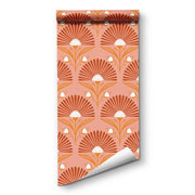 Papier peint tapisserie art déco terracotta - Papierpeint - panoramique.fr